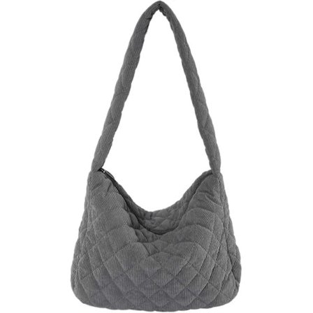 Dame Corduroy Skuldertaske Stor Shopping Tote Crossbody Taske til Arbejde Kontor Rejse Shopping Skole