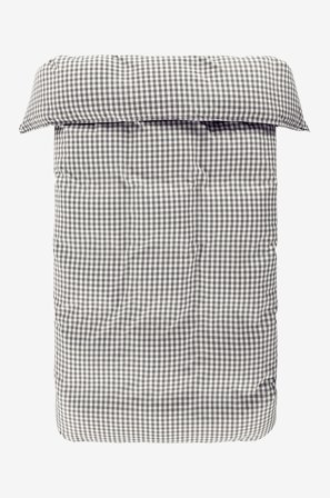 Jotex - Dynetrekk 140x200 Cm - Økologisk Svart/hvit rutet - VERMONT - Kjøp Enkeltseng hos Jotex