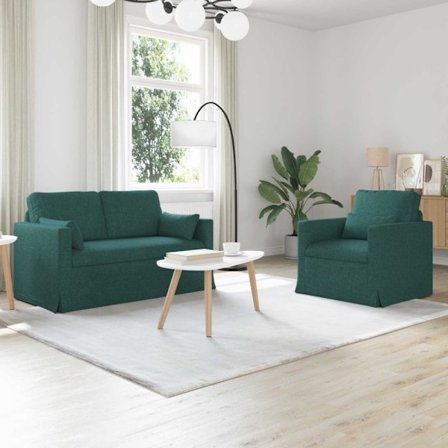 Soffa 120cm 2 pcs Mörkgrön Metall