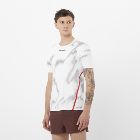 Salomon - T-Shirts pour homme S/lab Speed Tee M - White / Andorra - L