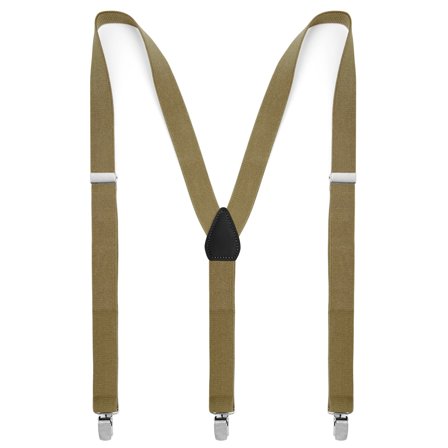 Wąskie oliwkowe szelki dla mężczyzn - Szelki na klipsy