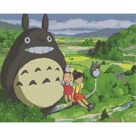 30x40CM Käsintehty 5D Taiteellinen Timanttimaalaus - Totoro ja Ystävä