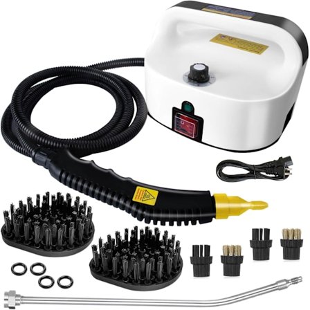 2500W håndholdt damprenser, højtemperatur damprenser til rengøring, damprensning til madras, bilpleje, sofabetræk, badeværelse (sort-ny Ve