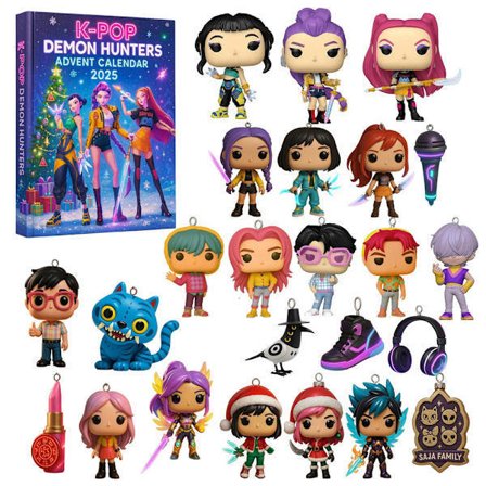 K-pop Demon Hunter Adventskalender, 2D Akrylpyntsett, Julegaveeske for Nedtelling for Fans og Barn