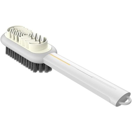 2-i-1 børste for semsket skinnsko, poleringsviskelær i gummi og børste med myk bust for rengjøring av semsket skinn, pluss en Nubuck-børste (hvit).