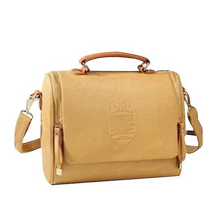 Damväska med axelrem, crossbody, dragkedja, stor kapacitet, PU-läder, för mobiltelefon Khaki