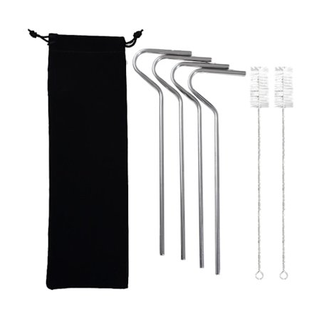 4 stk Anti-Rynke Sugerør 2 Børster Drikk Buet Form Kontor Familie Samling