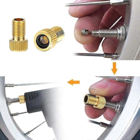 10 st Premium Mässing Cykelventiladapter - Presta Till Schrader - Guld