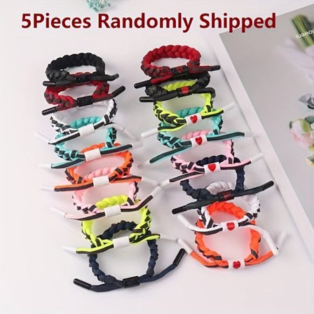 5 stk. (Parti med) Unisex Justerbare Armbånd Kompatible for & - Flerfarget Hjerte Sporty Farge- Bånd, Hverdagsbruk Fest