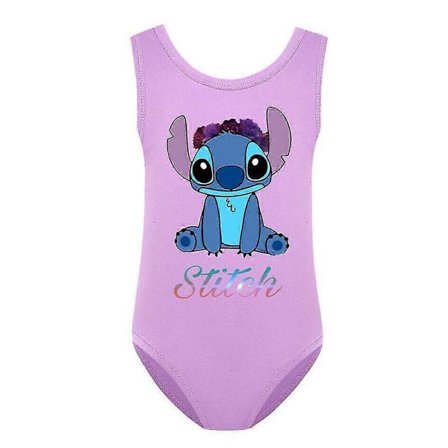 Tyttöjen lasten Stitch-kuvioinen uimapuku Bikini Yksiosainen sarjakuva Monokini Uimapuku Uima-asu 7-12 vuotta