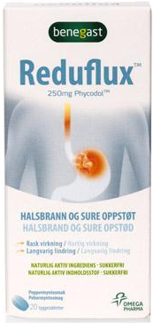 Benegast Reduflux 250 mg tyggetabletter 20 stk