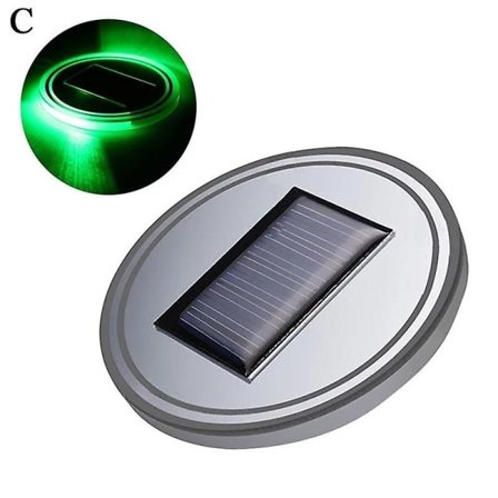 Solar Uppladdningsbar Light Up LED Coaster Bil Cup Hållare Vibrationsljussensor & Strip S0v8||Grön