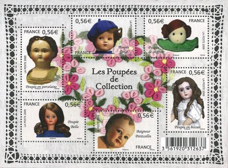 Frankrig - Dukker - Postfrisk miniark