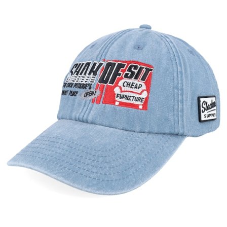 Slacker Supply - Ble unconstructed Czapka Z Daszkiem - Shak Of Sit Shop Washed Denim Light Blue Dad Cap @ Hatstore
