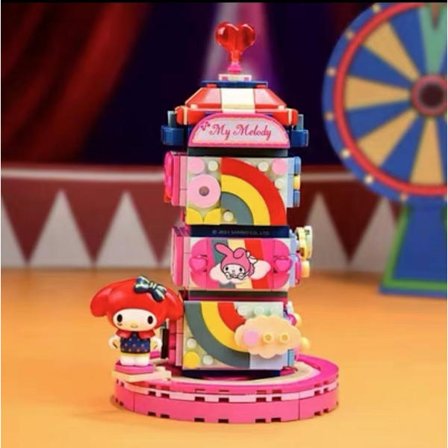 Sanrio Wonderland-serien Kuromi & My Melody Byggeklosser – 400–800 stk. Mini-klosslekesett, ABS Små Partikkelklosser, Gave til barn
