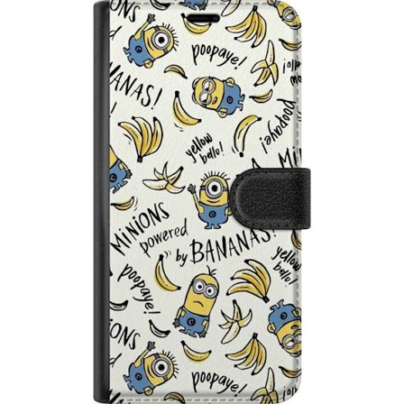 Kompatibelt Plånboksfodral till Motorola Motorola Edge 50 Fusion Minions bananmönster lekfull illustration med gula figurer bananer humoristisk desi