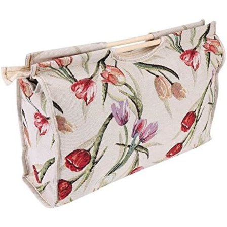 Tote Bag med Trähandtag, Sticknålar Förvaringsväska Hem