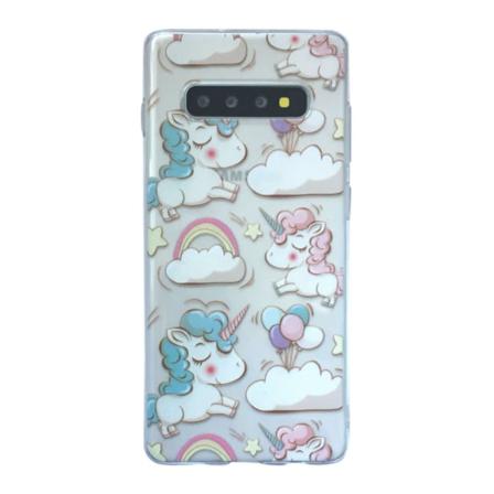 Samsung Galaxy S10 Enhörning Rosa Moln Unicorn Sagoväsen Blå