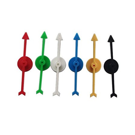 6 stk Spinner 10cm Plast Roterende Pilpeker DIY Brettspill Barnelekestøys Tilbehør Shry[HK]