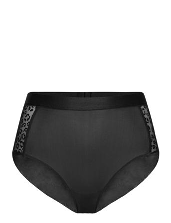 Wild Polish Mesh Highwaist Briefs Lingerie Panties High Waisted Panties Svart Understatement Underwear