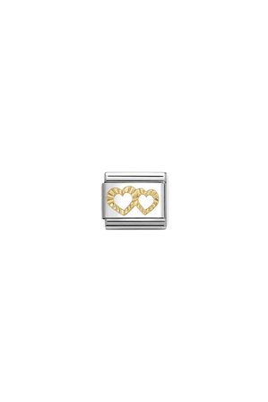 18k Gold Double Diamond Hearts