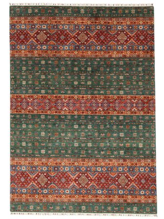 Tapis Shabargan 216X306 Rouge Foncé/Noir (Laine, Afghanistan)