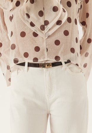 Latalia - Leather Belt With Turn Lock