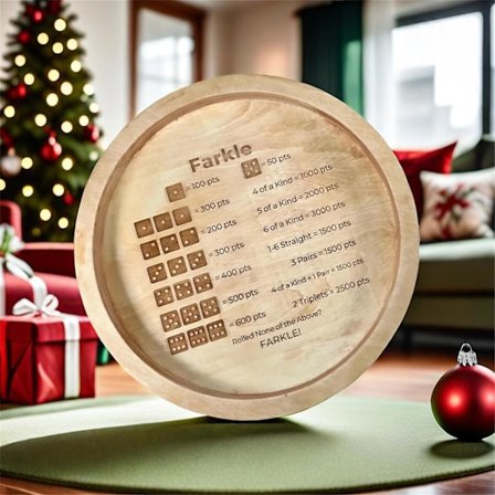 Farkle terningbakke, Farkle Classic terningspilbakke, træ terningbakkeholder til det klassiske familieselskabsspil