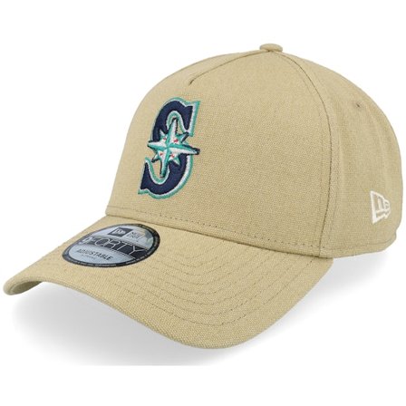 New Era - MLB Beige adjustable Cap - Seattle Mariners Canvas Logo Essentials Khaki A-frame Adjustable @ Hatstore