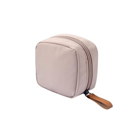 Mini Mode Mynt Enfärgad Makeup Skönhet Verktyg Organizer Väska Grå Ljusrosa