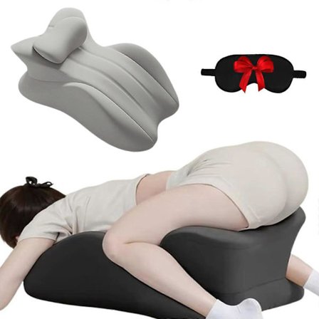 Par Pude 27° Position Memory Foam Kile til Nakke- og Ryglæn med Aftageligt Betræk Grå