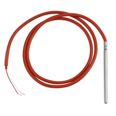 Vandtæt PT1000 Temperatursensor -40-200C Probe DIA 6mm Indsætningslængde 100mm Varmebestandig 2 Ledninger 1M Silikone Kabel