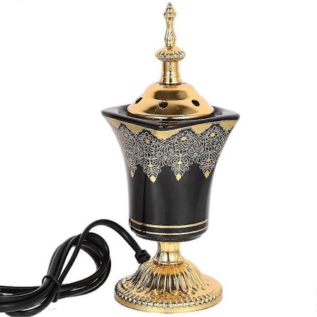 Elektrisk Røgelsesbrænder Frankincense Røgelsesholder Vintage Arabisk Røgelseskar Brænder Hjemmekontor Yoga Spa Ornament EU Stik