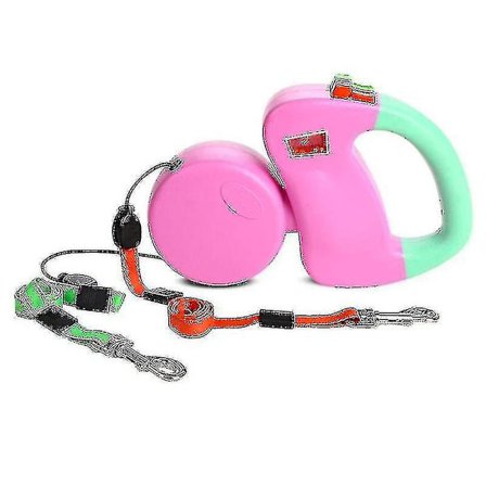 Kaksiosainen lukittava ja pidennetävä koiranhihna, 360 astetta sotkeutumaton kahden koiran ulkoiluttamiseen