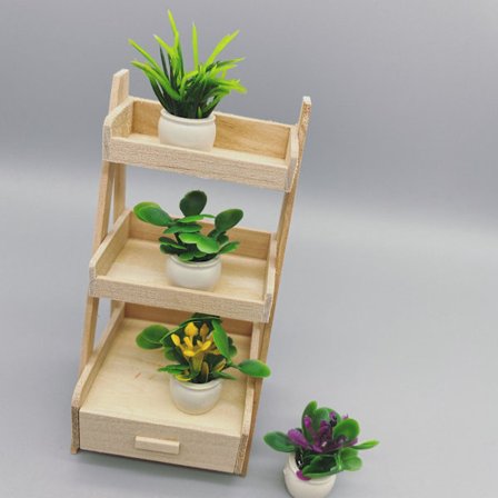Sæt med 4 miniature planter til dukkehus Bonsai plante 1:12 Mini P