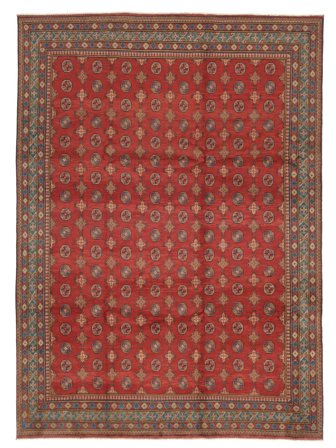 Noué À La Main Afghan Fine Tapis 252X346 De Laine Rouge Foncé/Marron Grand