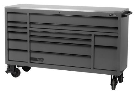 PELA USA 2.0 546534 Værktøjsvogn 14 skuffer Grå, Garageindretning & opbevaring