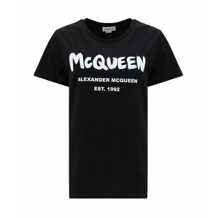 Alexander McQueen, 608614Qzad 30520 T-Shirt Czarny, Kobieta, Rozmiar: M