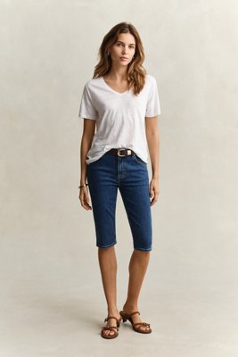 GANT - Denim Capri-bukser til dame mid blue