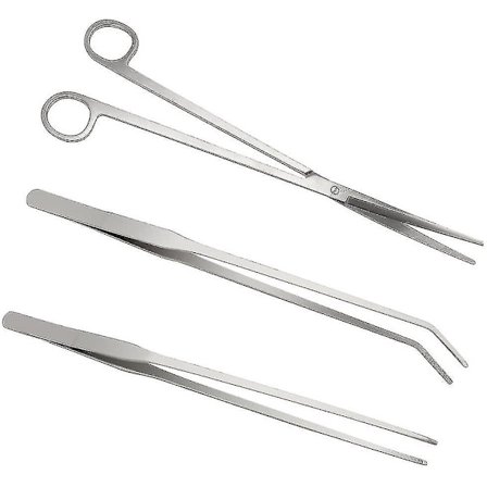 3 i 1 rustfrit stålspade akvarietank pincet saks værktøjssæt til akvarieplanter