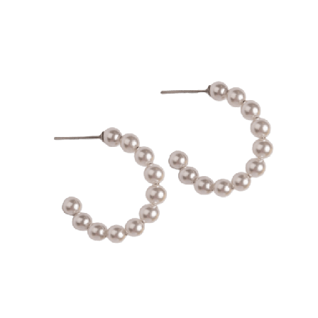 pfgSTOCKHOLM Belle Pearl Hoop Örhänge Örhängen Unisex Vit ONESIZE