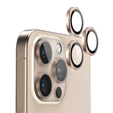 iPhone 16 Pro/16 Pro Max Kameralins med metallram - Guld