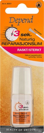 Depend 3 Sek Neglelim Natural Natural, Makeup, Kunstige Negle Og Tilbehør, Neglelim
