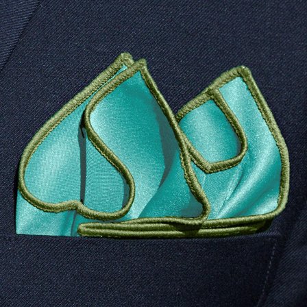Pañuelo de bolsillo básico turquesa para hombres - Pañuelos de bolsillo de color liso
