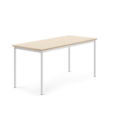 Tisch BORÅS, 1600x700x720 mm, Laminat Birke, weiß