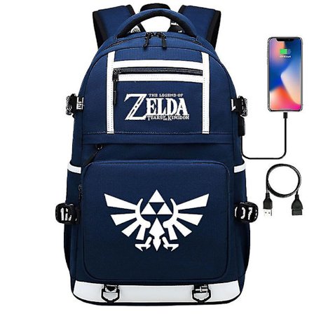 Breath Of The Wild Eye Spelfans USB Ryggsäck - Cosplay Student Skolväska För Unisex - Rese Dator Laptop Väskor