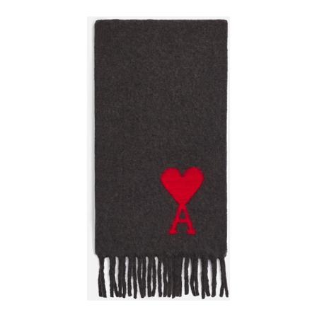 Ami Paris, Scarves Grijs, Heren, Maat:ONE Size,Polyamide