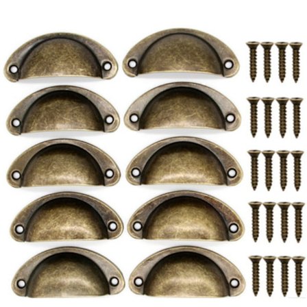 10 st Antik brons skåphandtag dörrhandtag retro köksskåp skal draghandtag lådhandtag skåpdörrhandtag