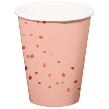 Pappersmuggar med Prickar Ljusrosa 8-pack