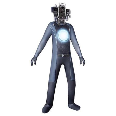 Skibidi WC Cosplay -asu, Tv-mies Kameramies Cosplay -haalari Halloween Bodysuit Lapsi Videopeli -a cameraman Kids 130
